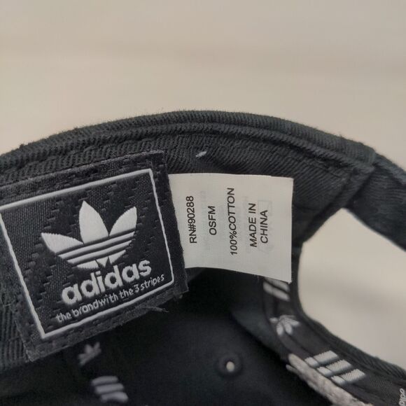 Adidas Men's Slideback Hat Black OSFA Embroidered Trefoil Logo 100% Cotton - Picture 11 of 11